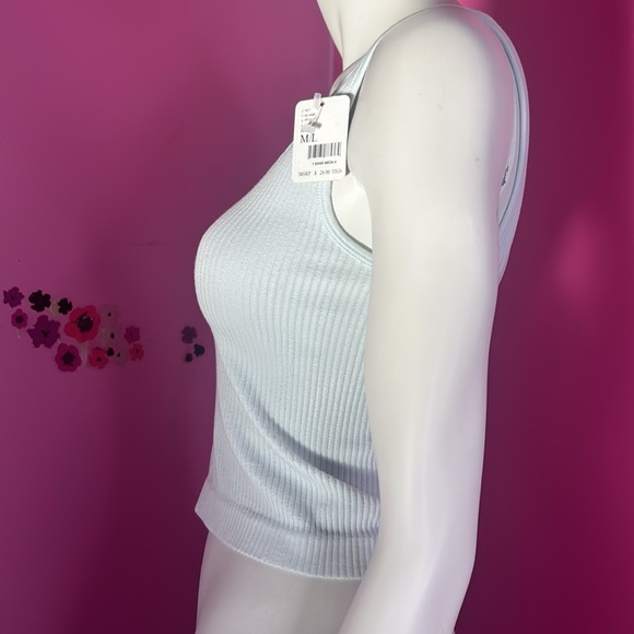 Free People Ribbed V-Neck Cropped Brami Size M/L - Picture 3 of 7